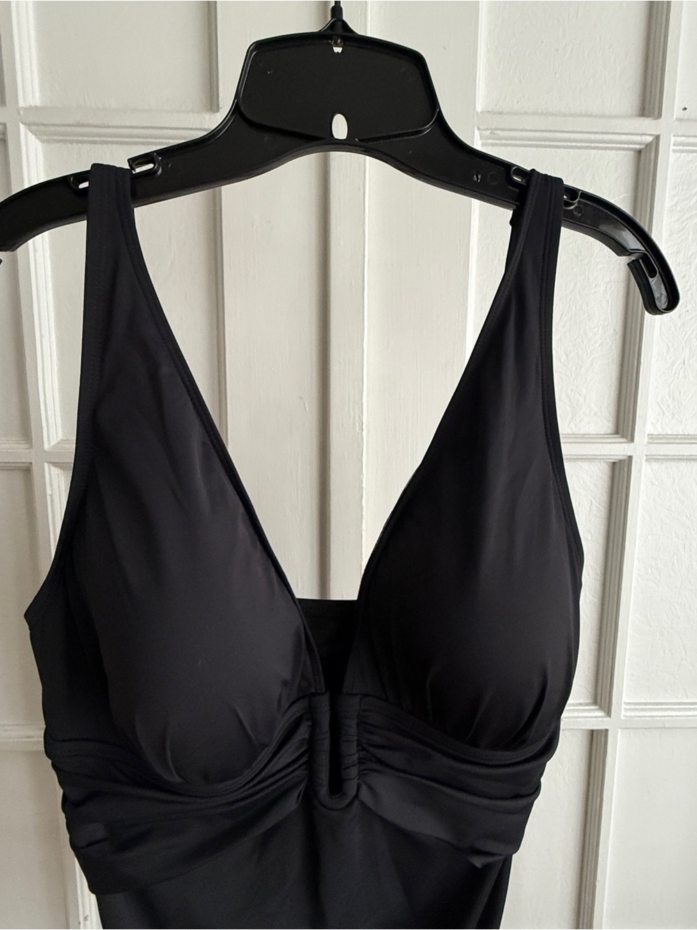 Bleu Rod Beattie Black One Piece Swimsuit Size 14 NWT Plunge Ruched
